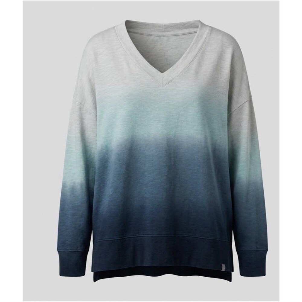 T by Talbots Women’s XL Petite Blue Tie Dye Pullover Sweatshirt Cozy Lounge